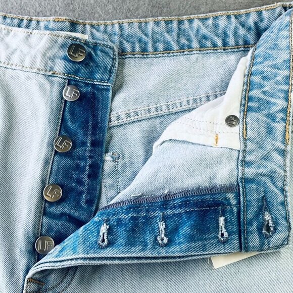 Lovers And Friends Reece High Rise Rigid Slim Straight Jean Size 31 Button Fly - Picture 6 of 13
